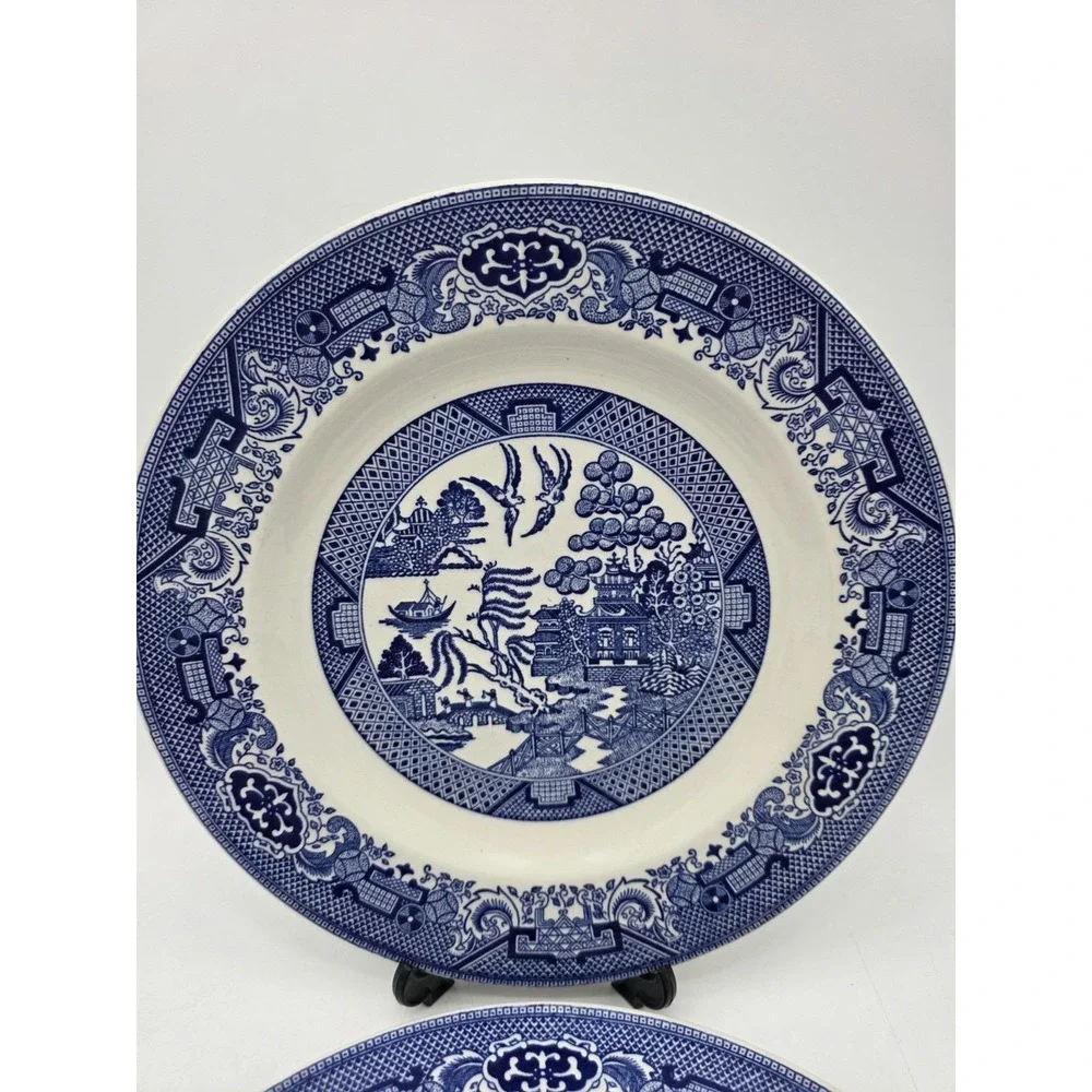 Vintage Blue Willow Dinner Plates Set Of 2  Willow Ware By Royal China 10